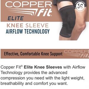 Copper Fit Elite Air Knee Sleeve L/XL Black Conpresion New Open Box Pair